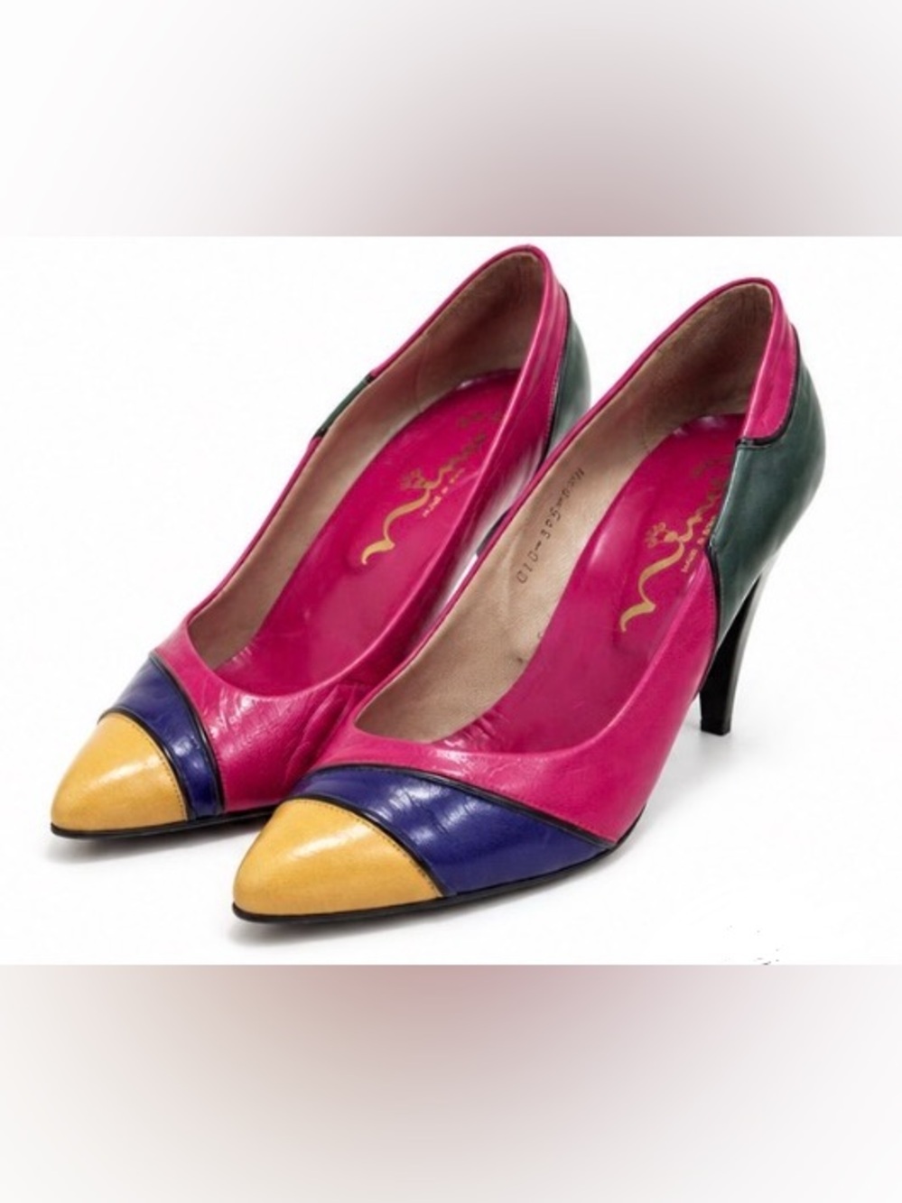Vintage 1980s Nina Colorblock Leather Pumps